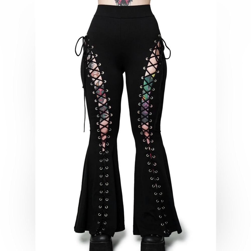 Forest Ink 🖤 Alice 🌟 Lace Up Flare Pants 🖤 NWOT
